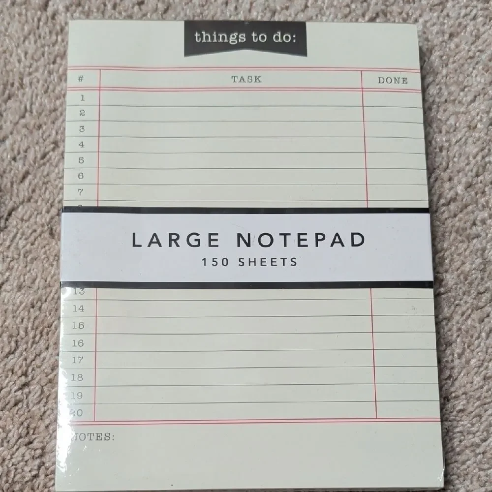 Large Teal and Cream Home Office Notepad Set